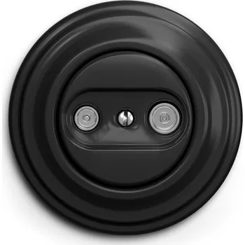 Elektrická zásuvka Kliklap - Retro účastnická zásuvka TV+R (koncová) s rámečkem černá