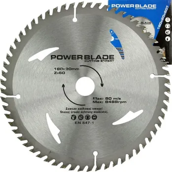 Pilový kotouč Kotouč pilový s SK plátky (vidiový), 180mmx20mmx60T POWER BLADE 0.292 Kg HOBY Sklad3 M090571 (0.292 Kg HOBY Sklad3 M090571)