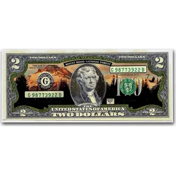 Sběratelství Apmex Bankovka 2$ US National Parks - Mount Hood Forest 2025 Kolorovaná Kolorovaná Bankovka Americké Národní Parky - Mount Hood