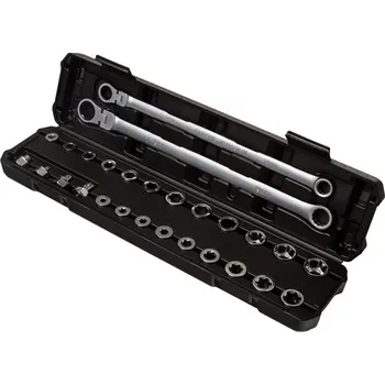 Klíč Oboustranné ráčnové očkové klíče a průchozí hlavice, sada 27 dílů – MAR-POL 1.700 Kg HOBY Sklad3 M58595 (1.700 Kg HOBY Sklad3 M58595)