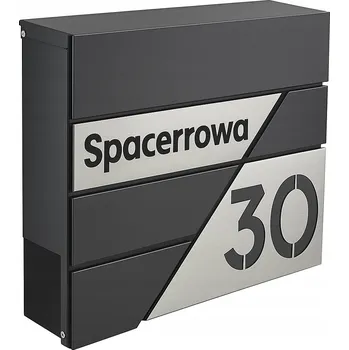 Poštovní schránka Poštovní schránka s číslem domu a adresou nerezová ocel CNC držák na noviny