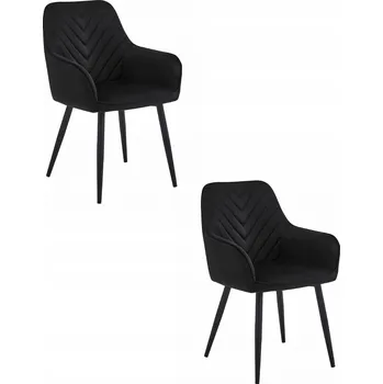 Jídelní židle Židle NANA - černý samet / černé nohy x 2