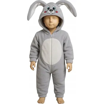 Kojenecký overall DUPIČKY kombinéza teplá Kožíšek Králík šedý 86 (3) H611A