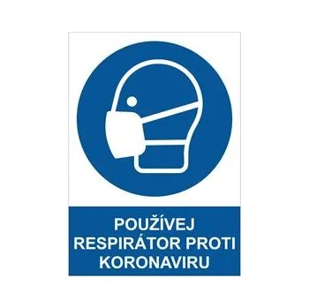 Používej respirátor proti koronaviru - bezpečnostní tabulka, samolepka A5