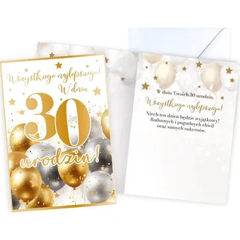 Přání k 30. narozeninám - Zlaté třicátiny s obálkou