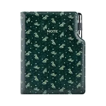 Notes - zápisník DESIGN A5 tečkovaný - zelená - Větvičky