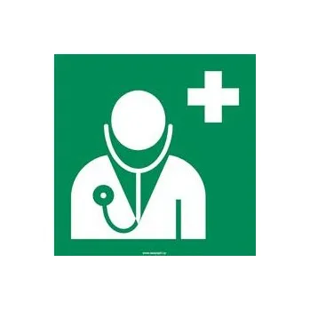 Kancelář Lékař - bezpečnostní tabulka, samolepka 150x150 mm