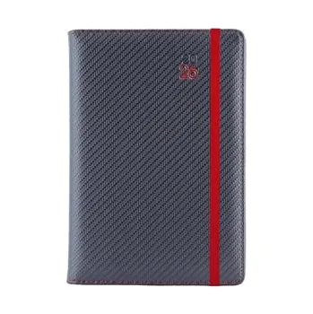 Diář Diář ELASTIC týdenní B6 2026 - grafit/červená gumička