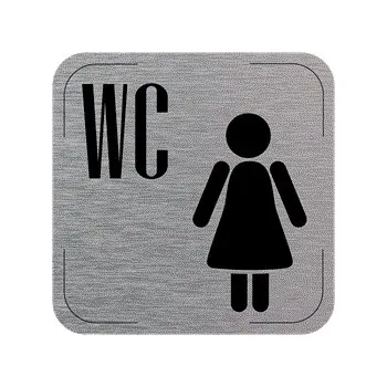 Popis místnosti - cedulka na dveře - WC ženy, hliníková tabulka, 80 x 80 mm