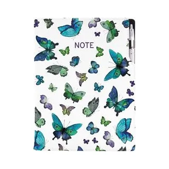 Notes - zápisník DESIGN A4 čtverečkovaný - Motýli modří