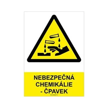 NEBEZPEČNÁ CHEMIKÁLIE - ČPAVEK - bezpečnostní tabulka, plast A4, 0,5 mm