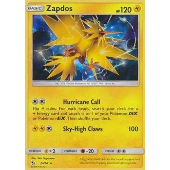 Karetní hra Pokémon HIF 024/068 Zapdos - Hidden Fates Stav: Excellent, Verze: REVERSE HOLO