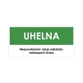 UHELNA, zelená, samolepka, 190x90 mm