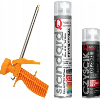Montážní pěna Nízkoexpanzní montážní pěna 750 ml + Pistole na pěnu + čistič QMAR