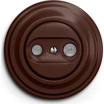 Elektrická zásuvka Kliklap - Retro účastnická zásuvka TV+R (koncová) s rámečkem hnědá