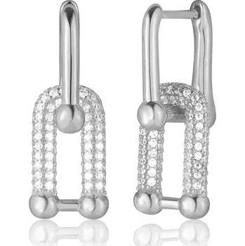 Náušnice Leru Moderní stříbrné náušnice na francouzský patent se zirkony