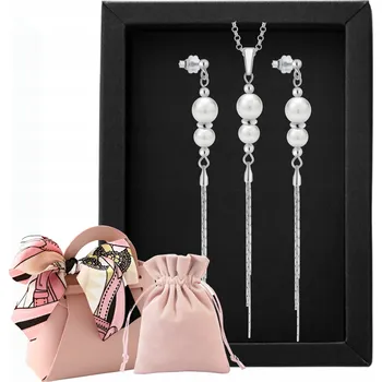 Souprava šperků stříbrná sada šperků náušnice a náhrdelník