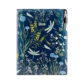 Diář Diář DESIGN denní A4 2026 - modrá - Vážky