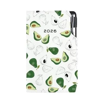Diář Diář DESIGN týdenní kapesní 2026 český - Avokádo