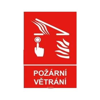Požární větrání s textem - bezpečnostní tabulka, plast 2 mm 148x210 mm