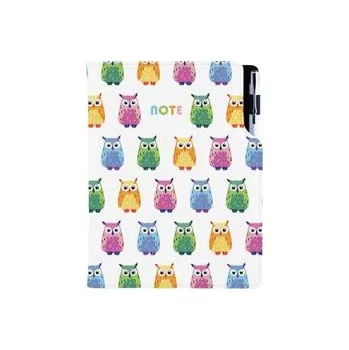 Zápisník Notes - zápisník DESIGN A5 čtverečkovaný - Sova