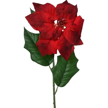 Vánoční ozdoba Kaeming Vánoční hvězda , sametová, 22x67 cm, červená, KSD