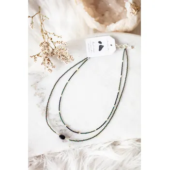 Náhrdelník A Beautiful Story Náhrdelník Oddanost s černým onyxem - postříbřený