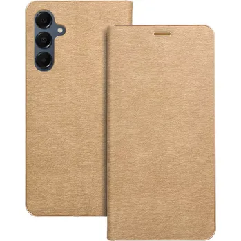 Pouzdro na mobilní telefon LUNA Book Gold pouzdro Samsung Galaxy A17 - zlaté (LUNA Book Gold flipové pouzdro pro Samsung Galaxy A17 - elegantní zlatý obal s kovovým rámečkem)