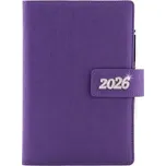 Diář BRILIANT denní A5 2026 český - fialová