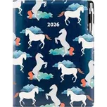Diář DESIGN denní A4 2026 - modrá - Koně