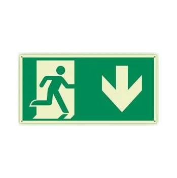 Únikový východ (nad dveře) - fotoluminiscenční tabulka s dírkami, plast 2 mm 300x150 mm