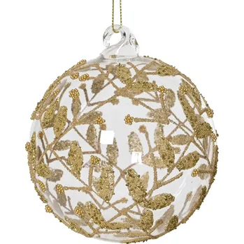 Vánoční ozdoba Kaeming Vánoční ozdoba LEAVES, 12 cm, transparentní/zlatá, KSD