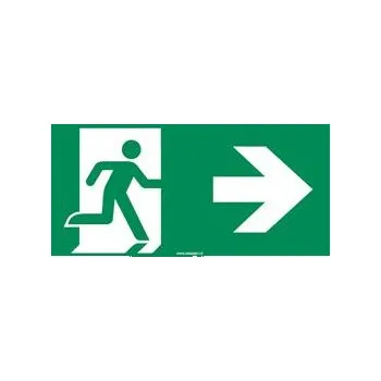 Značení Únikový východ vpravo - bezpečnostní tabulka, plast 1 mm 400x200 mm