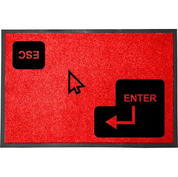 Rohožka Vstupní rohožka červená Pod Dveře Vtipná Enter Escape Dárek 60x40