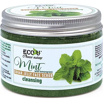 Pleťový peeling Eco U Eco-U čistící pleťový peeling s cukrovým želé a Mátou 140g