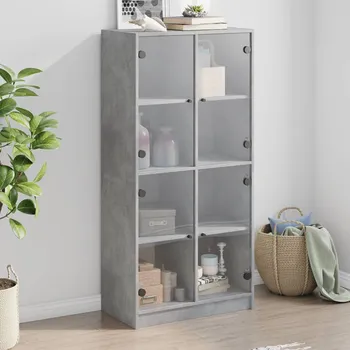 Příborník do zásuvky zahrada-XL Highboard s dvířky betonově šedý 68x37x142 cm kompozitní dřevo 3295860