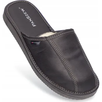 Dámské pantofle Papuče Kožené Pantofle Teplé Domácí Obuv z Kůže a Vlny Velikost 40-46 PanSzew