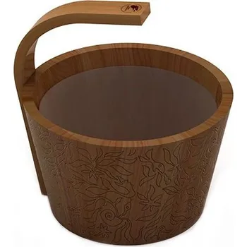 Sawo saunový kbelík zahnutou cedrovou rukojetí, 4L