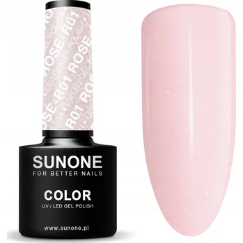 Přípravek na nehty SUNONE HYBRIDNÍ LAK R01 Rose Růžový s Třpytkami