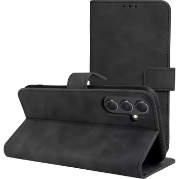 Pouzdro na mobilní telefon TENDER Book pouzdro Samsung Galaxy A17 - černé (TENDER Book flipové pouzdro pro Samsung Galaxy A17 - černý obal s kapsami a stojánkem)