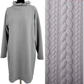 Pletenina v šedé barvě s copánky 13423/178