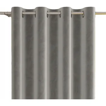 Obraz Hotový závěs z veluru s kroužky VELVI 140x240 cm šedý