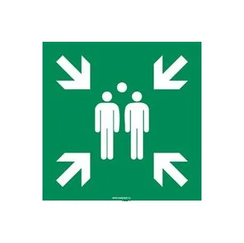 Shromaždiště - bezpečnostní tabulka s dírkami, plast 2 mm 200x200 mm