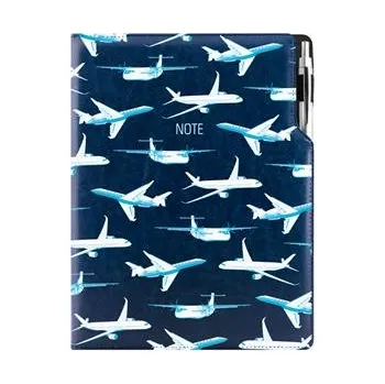 Zápisník Notes - zápisník DESIGN A4 linkovaný - modrá - Letadla