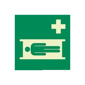 Zdravotnická nosítka - fotoluminiscenční tabulka, samolepka 200x200 mm