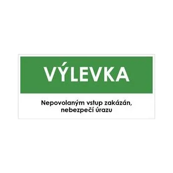 VÝLEVKA, zelená, samolepka, 190x90 mm