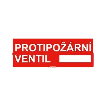 Protipožární ventil - bezpečnostní tabulka, plast 2 mm 210x80 mm