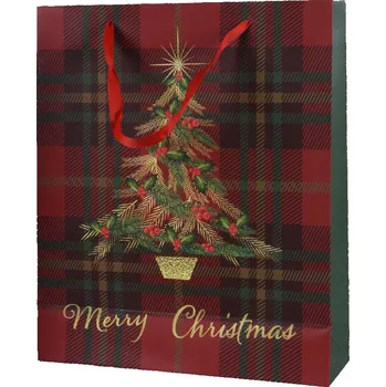 Dárková taška Kaeming Dárková taška XMAS TREE, 18x50x72 cm, červená, KSD