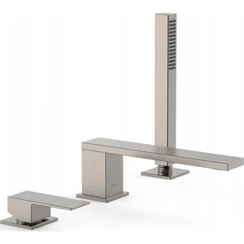 Vodovodní baterie Vanová baterie na okraj vany TRES Cuadro Exclusive stříbrná