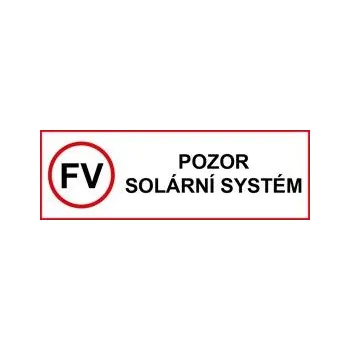POZOR solární systém - bezpečnostní tabulka, plast 2 mm 150 x 50 mm